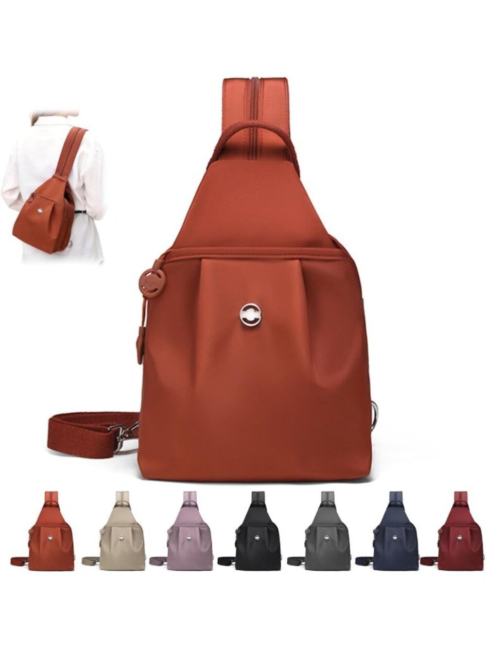 Versatile 3-in-1 Anti-Theft Travel Tote, Backpack & Sling Bag for Women - Orange